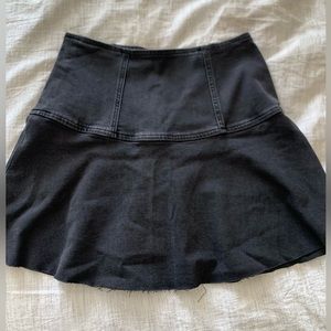 Black denim jean skirt